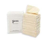 Terre Bamboo Car Tissue Refills, 3-Ply, Unbleached, 8 Pack (320 Sheets Total), FSC-Certified, Facial Tissues Refills for Car Visor Tissue Holder, Travel Tissue Tubes Box Container, Sustainable