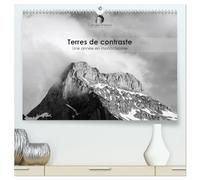 Terres de contraste - Une année en monochrome (Calendrier mural 2026 DIN A2 vertical) calendrier de bureau: Un calendrier artistique et élégant qui ... et la poésie des paysages en noir et blanc.