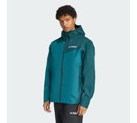 adidas Men's Terrex Multi 2.5 Layer RAIN.RDY Jacket, Mystery Green/Aurora Ivy, XS