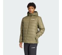 adidas Men's Terrex Multi Essentials CLIMAWARM Insulated Hooded Jacket, Olive Strata, L