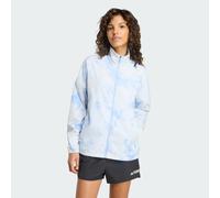 adidas Women's Terrex Multi Spray Dye CLIMA365 Wind Jacket, white/glow blue, L
