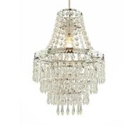 (TERRI 5 TIRE BEADED SHADE) Modern Chandelier Ceiling Light Shades Acrylic Crystal Droplet Pendant Lampshade