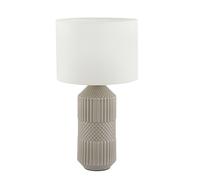 Terrie Geo Textured Tall Ceramic Table Lamp - Grey