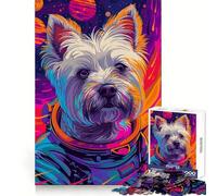 Terrier Astronaut Space Jigsaw Puzzles for Adults1000 Pieces Think Smart Toy Family Bond Accurate Cut Seasonal Gift (38x52cm)
