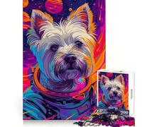 Terrier Astronaut Space Jigsaw Puzzles for Teenagers 1000 Pieces Logic Sense Toy Calm Fun Smooth Edge Birthday Gift (50x75cm)