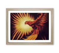 Terrific Phoenix Bird H1022 Framed Print for Living Room Bedroom Home Office Décor, Wall Art Picture Ready to Hang, Oak A3 Frame (46 x 34 cm)