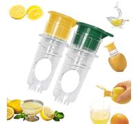Terrificas Lemon Orange Juicer,2025 New Lemon Squeezer,Screw-Top Lemon Squeezer,Manual Juice Extractor With Built-In Filter Orange Citrus Press,Spout For Cocktails Drinks Easy To Use (2pcs)