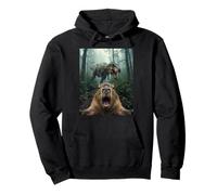 Terrified Capybara Selfie With T Rex Dinosaur Funny Meme Pullover Hoodie