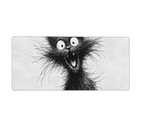 Terrified Cat Print Gaming Mouse Pad XXL Mousepad Keyboard and Mouse-Pads Desk Mat Office,35.5in X 16 in
