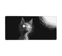 Terrified Cat Print Gaming Mouse Pad XXL Mousepad Keyboard and Mouse-Pads Desk Mat Office,35.5in X 16 in