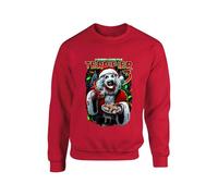 Terrifier 3 Christmas Horror Movie Jumper Art The Clown Scary Iconic Sweater Horror Xmas Matching Idea Unisex kids Adult Sweatshirt(3XL, Red)