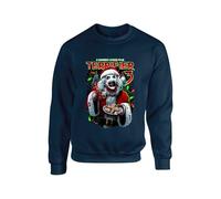 Terrifier 3 Christmas Horror Movie Jumper Art The Clown Scary Iconic Sweater Horror Xmas Matching Idea Unisex kids Adult Sweatshirt(L, Navy)