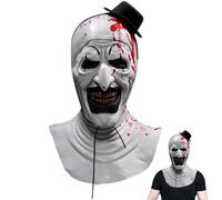 Terrifier Art the Clown Mask, Scary Killer Clown Joker Mask, Terrifiers Halloween Cosplay Accessories Scary Killer Role Play, Full Face Mask Realistic Halloween Creepy Latex Mask for Unisex Adults Kid