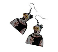 Terrifier Art The Clown Wearing Glasses Inspired Double Sided Acrylic Large Statement Drop Earrings