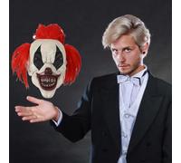 Terrifier Costume Adult The of the Living Dead Trash Adult Costume creepy Mask(Red,37X30cm)