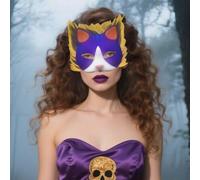 Terrifier Costume DIY Therian Kit with Eye Mesh Sheet Animal to Paint Therian Gear creepy Mask(Blue,19X17CM)