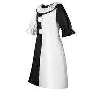 Terrifiers Cosplay Costume, Art the Clown Costume Adult, Unisex Black and White Clown Jumpsuit/Dress, The Jokers Killers Movie Role-Playing Dress Up, for Halloween Carnival Parties