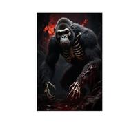 Terrifying, Dark, Hellish, Bloody Giant Ape Canvas Poster Wall Art Print Picture Paintings 12x18inch(30x45cm)