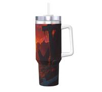 Terrifying Graveyard 40 Oz Stainless Steel Insulated Water Bottle Ice Bully with Handle