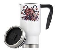 Terrifying Multi-Eyed Monster Creature Vacuum Insulated Thermal Travel Coffee Mug 480ml White