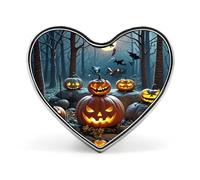 Terrifying Pumpkin in The Forest Lapel Pin Exquisite Fashion Brooches Personalized Buttons Badge Novelty Unique Button Pins Cute Heart Shaped Pins Metal Buttons for Backpack Hat Bag Jacket
