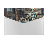 Terrifying Skeleton Ghost File Folder, 6-Pocket Expanding Accordion Folder with Snap Closure, Waterproof Document Organizer for Home, Office & Travel