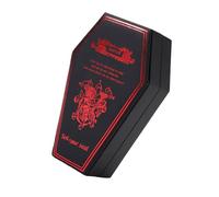 Terrifying Styles Coffin Shaped Jewelry Organizers with Multiple Compartments Waterproof PU Materials for Travel and Home Decors Halloween Jewelry Box for Goths