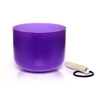TERRITORY B Note Crown Chakra Purple Colored Quartz Frosted Crystal Singing Bowl 8 inch