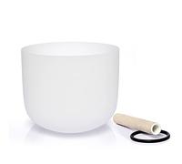 TERRITORY B Note Crown Chakra Quartz Frosted Crystal Singing Bowl 8 inch