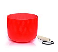 TERRITORY C Note Root Chakra Red Colored Quartz Frosted Crystal Singing Bowl 8 inch