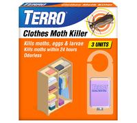 TERRO Clothes Moth Killer - T2903 3 Pack | Kills Adult Clothes Moths Larvae and Moth Eggs | No Moth Balls Odor