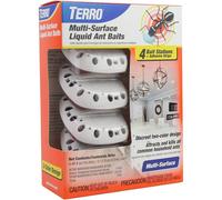 TERRO T334B Indoor Multi-Surface Liquid Ant Bait and Ant Killer - 4 Discreet Ant Bait Stations - Kills Common Household Ants