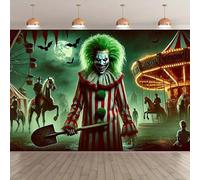 Terror Carnival, vinyl Photography Background Cloth Flag, Party Background Cloth 200x140CM