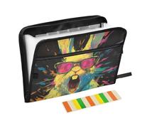 Terror Rabbit Colorful Folders with Pockets 13 Pockets A4 Letter Size with Zipper Closure for Home Office Expandable Folder with Dividers para guardar
