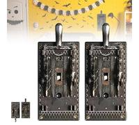 Terror-Switch Light Switch Lever, Halloween Horror Light Switch Cover Plate with Flicker Green Lights, Retro Spooky Home Decor with Flip Handle, Horror Movie Themed Wall Creepy Decorations(2PCS)
