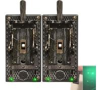 Terror-Switch Light Switch Lever, Light Switch Cover Plate with Horrifying Scream Flicker Green Lights, Retro Horror Movie Themed Wall Creepy Decorations, Halloween Haunted House Prop Accessory (2pcs)