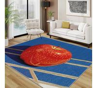 TerroVee Apple Area Rugs for Living Room 120x180 - Red Fruit Kitchen Rug for Bedroom, Modern Pop Art Non Slip Washable Short Pile Carpet, Apple House Decor