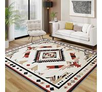 TerroVee Aztec Rug - Ethnic Geometric Traditional Small Rugs for Bedroom 60x90, Native American Indian Tribal Floor Mat Soft Washable Non Slip Indoor Mats, Aztec Room Decor