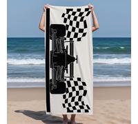 TerroVee Formula 1 Beach Towel, Quick Dry Sand Free Lightweight Microfibre Beach Towels for Adults Kids Large, F1 Race Car Towels, Bath Swimming Pool Travel Holiday Essentials, 90x180 cm