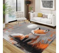 TerroVee Fox Rug - Cute Forest Woodland Animal Small Rugs for Bedroom 50x80, Wildlife Nursery Floor Mat Soft Washable Non Slip Indoor Mats, Fox Home Decor