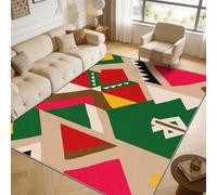 TerroVee Geometric Rug - Modern Abstract Geometry Small Rugs for Bedroom 40x60, Colourful Abstract Floor Mat Soft Washable Non Slip Indoor Mats, Geometric Home Decor