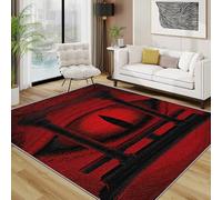 TerroVee Gothic Rug - Japanese Horror Torii Gate Small Rugs for Bedroom 60x90, Mystic Red Eye Floor Mat Soft Washable Non Slip Indoor Mats, Japanese Room Decor