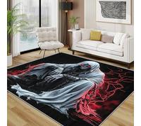TerroVee Grim Reaper Area Rugs for Living Room 120x120 - Gothic Horror Skull Skeleton Rug for Bedroom, Halloween Non Slip Washable Short Pile Carpet, Grim Reaper Room Decor