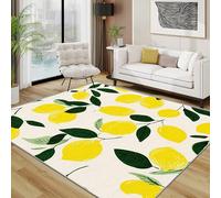 TerroVee Lemon Rug - Bright Yellow Fruit Kitchen Small Rugs for Bedroom 50x80, Lemons Botanical Plant Floor Mat Soft Washable Non Slip Indoor Mats, Lemon Home Decor
