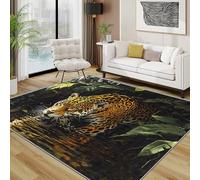 TerroVee Leopard Rug - Jaguar Realistic Animal Small Rugs for Bedroom 40x60, Jungle Theme Wildlife Floor Mat Soft Washable Non Slip Indoor Mats, Leopard Home Decor