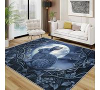 TerroVee Rabbit Rug - Mystical Wild Animal Small Rugs for Bedroom 60x90, Enchanted Forest Floor Mat Soft Washable Non Slip Indoor Mats, Rabbit Room Decor