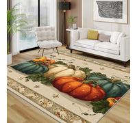TerroVee Thanksgiving Rug - Autumn Harvest Pumpkin Small Rugs for Bedroom 40x60, Fall Kitchen Floor Mat Soft Washable Non Slip Indoor Mats, Thanksgiving Home Decor