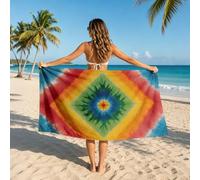 TerroVee Tie Dye Beach Towel, Quick Dry Sand Free Lightweight Microfibre Beach Towels for Adults Kids Large, Cat Palm Tree Towels, Bath Swimming Pool Travel Holiday Essentials, 70x140 cm