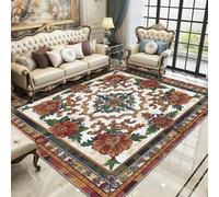 TerroVee Traditional Rugs Living Room Large 200x300 - European Classic Ornate Floral Bedroom Rug, Luxury Vintage Washable Non Slip Low Pile Carpet, Traditional Home Decor