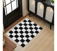 Terrug Black and White Checkered Rug for Entryway,2x3 Small Area Rugs Washable with Non Slip for Kitchen,Soft Low Pile Retro Carpet for Bedroom Front Door Porch